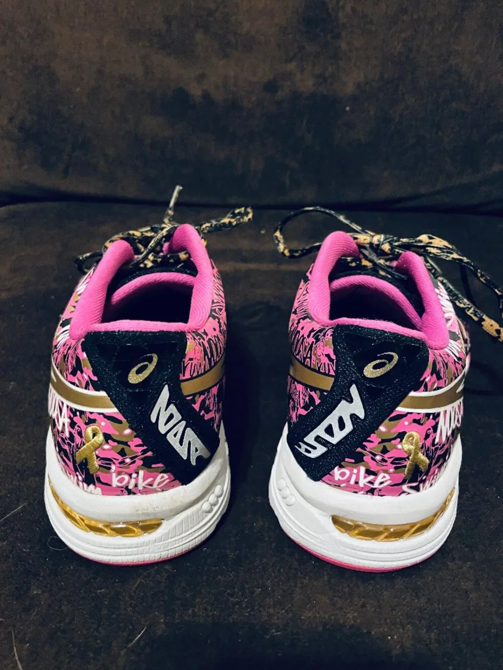 Asics Women's Size 8.5 Noosa Tri 10 T5m97 Running Shoes Breast Cancer Gold mediu